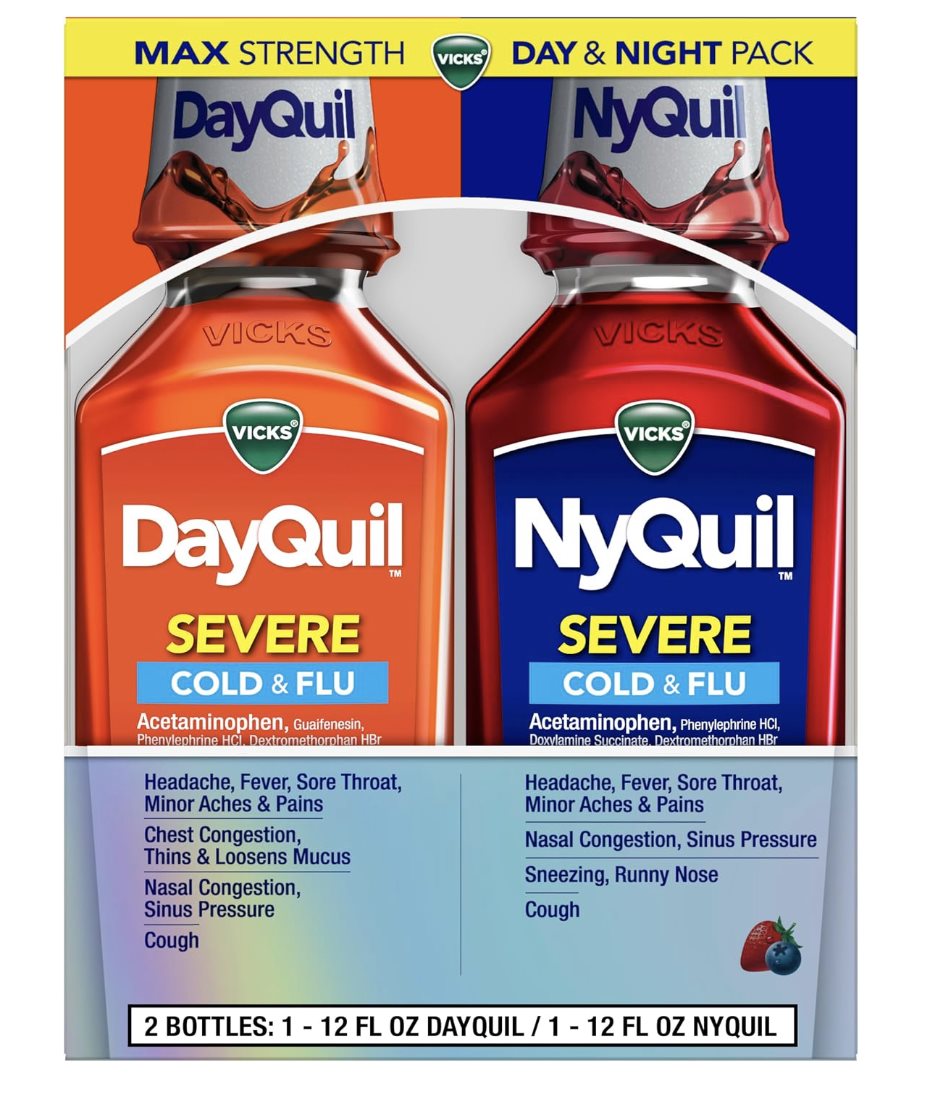 Vicks DayQuil & NyQuil SEVERE Co-Pack — Day & Night Co-Pack — 2 × 12 fl oz