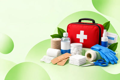 First aid and medical supplies including emergency kit, bandages, gauze, antiseptic, gloves and scissors at Candor Sierra Leone