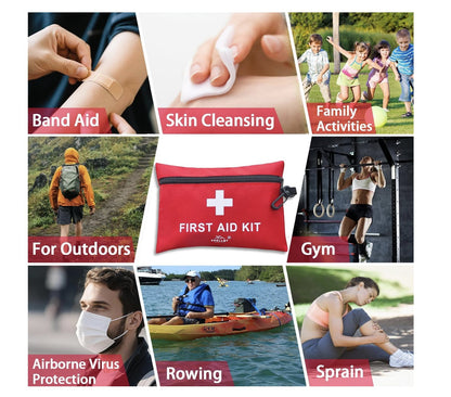 152-piece first aid kit shown for home, gym and outdoor use