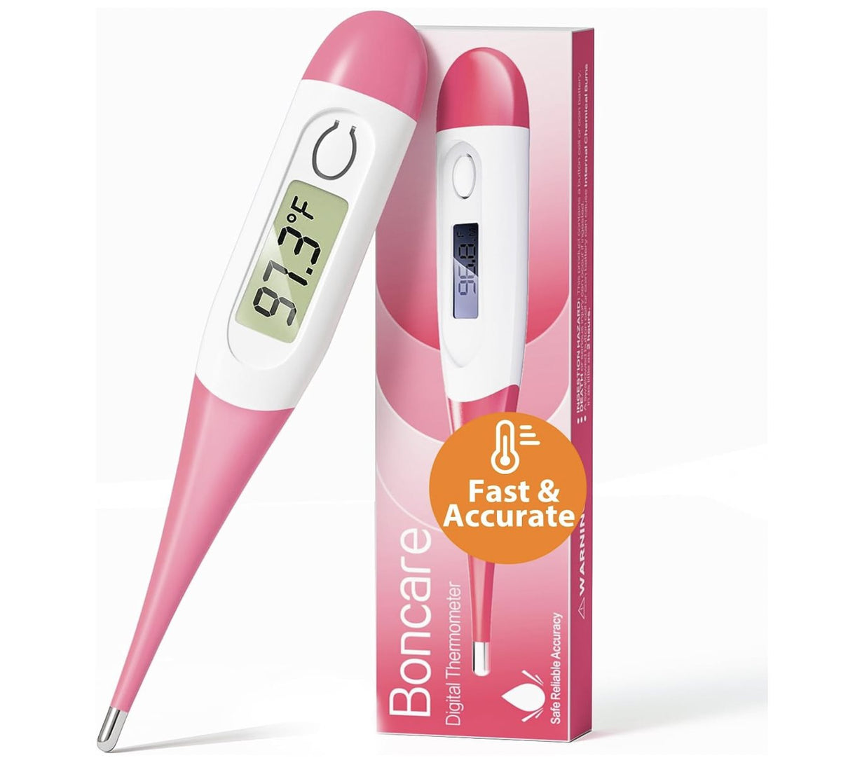 Boncare Digital Thermometers — Pink 10-Second Oral Thermometer
