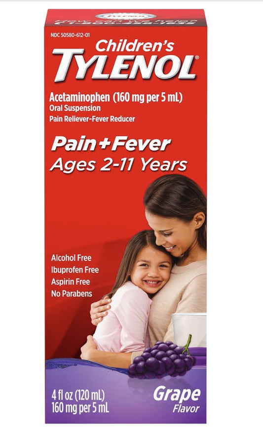 Tylenol Pain & Fever Products — Children's Grape Oral Suspension — 4 fl oz