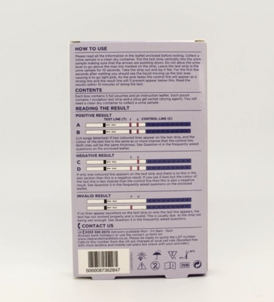 Clear and Simple Ovulation Test Strips
