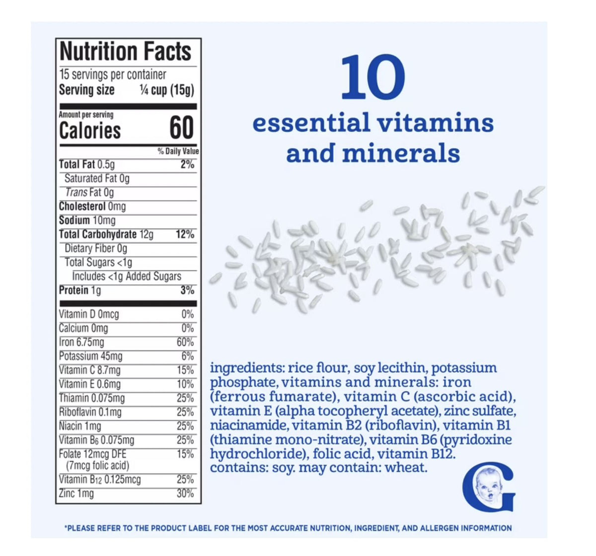 Gerber rice baby cereal – product detail view 7