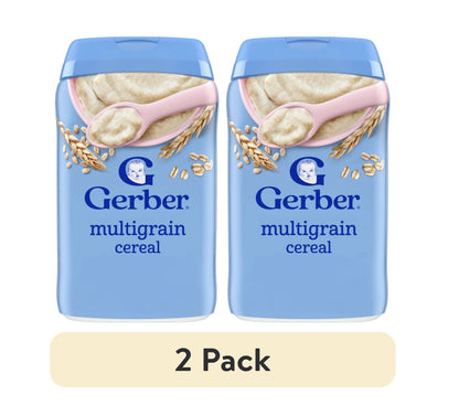 Gerber Baby Cereals & Puffs — Multigrain Cereal — 2 × 8 oz