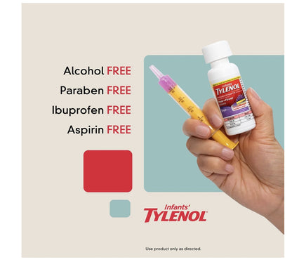 Infants' Tylenol oral suspension – product information graphic