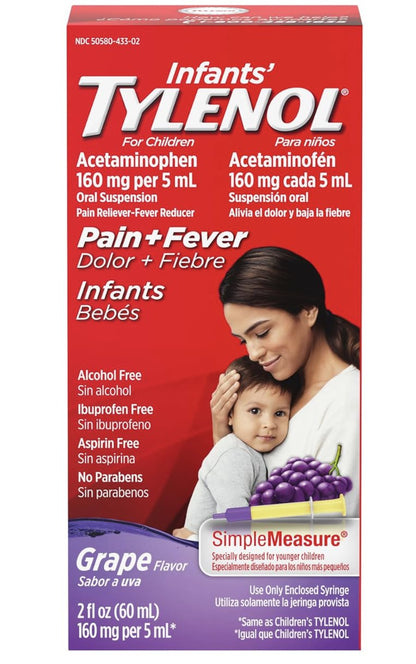 Tylenol Pain & Fever Products — Infants' Grape Oral Suspension — 2 fl oz