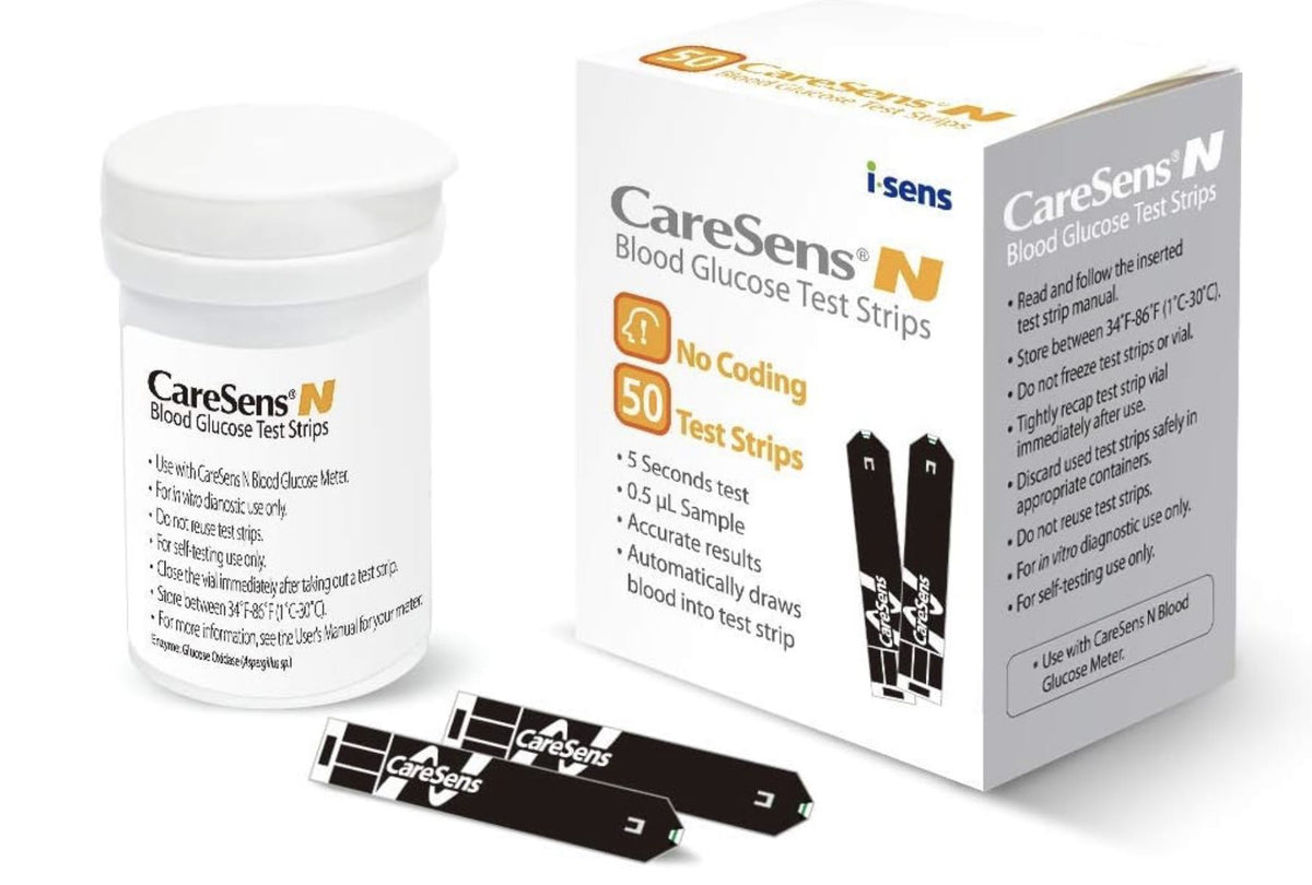 Blood Glucose Test Strips — CareSens N — 100 Strips (2 × 50)