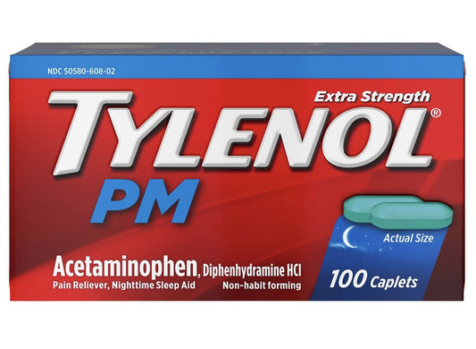 Tylenol Pain & Fever Products — PM Extra Strength — 100 Caplets