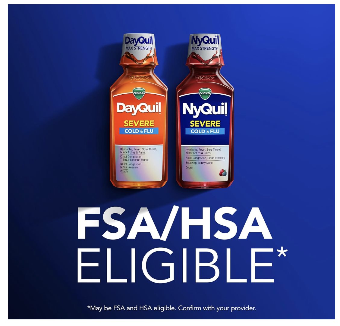 Vicks DayQuil and NyQuil Severe co-pack – product information graphic